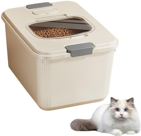 Futterbehälter für Haustiere - Futtertonne Luftdicht mit Transparent Deckel, Hundefutter Aufbewahrung Hundefutter Box Trockenfutter Aufbewahrung Futterbox für Hunde und Katzen (16L)