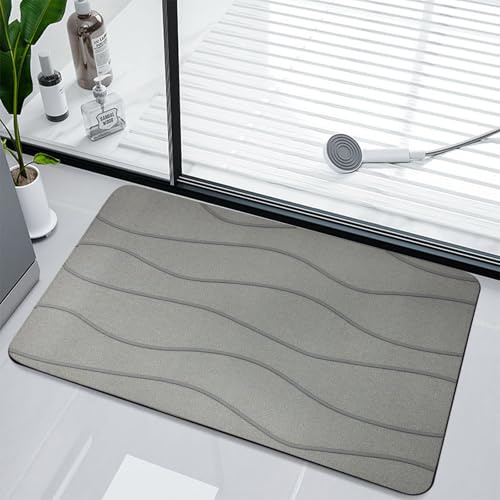 Alluring rutschfeste Badematte,Super Absorbierende Badezimmerteppich, Schnelltrocknende Badematte 40 x 60cm, Duschvorleger rutschfest für Badezimmerboden, Badewanne und Duschraum