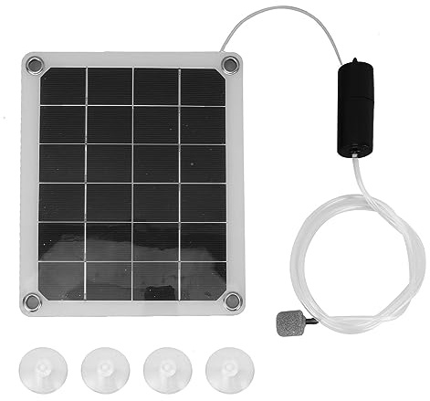 Tnfeeon Solaraquariumluftpumpe Effiziente und Energiesparende, Geräuschlose Sauerstoffpumpe für Fischteiche, Solar Teichbelaters Wasserdicht 20W für -Garten
