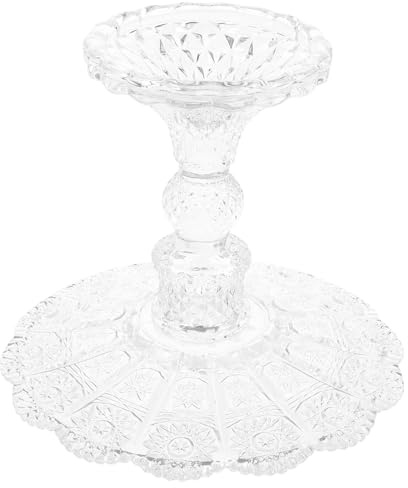 Veemoon Coupe à Fruits en Verre sur Pied Plateau à Fruits Secs Transparent Assiette de Service Vintage pour Amuse-Bouches et Desserts Présentoir Élégant pour Maison Restaurant Hôtel