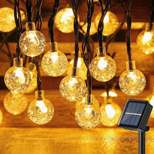 Flacchi 30 LED Solar Lichterkette Outdoor Wetterfest Warmweiß 8 Modi | Solarlichterkette mit 8 modi IP65 Wasserdicht Außen für Balkon Deko, Garten,Terrassen, Hochzeiten, Partys, Bäume, Balkon