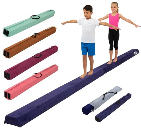 TRUTZHOLM Schwebebalken 300 cm, klappbar auf 150 cm, in 5 Farben, Turnbalken mit Tragetasche, Balancierbalken, Gymnastikbalken für Zuhause