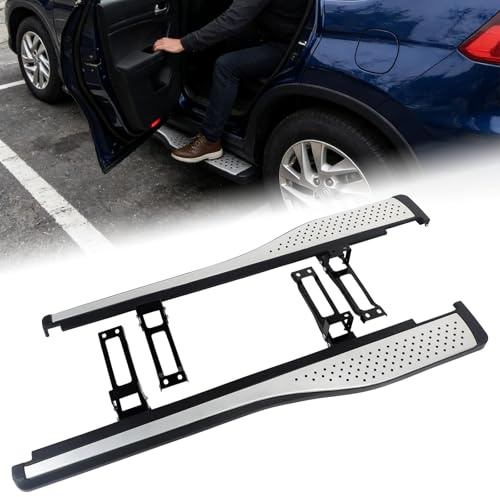 GEARFLOW Aluminium Running Boards Side Steps, Compatible with Honda CRV CR-V MK4 2012-2016, Black And Silver, Left Side + Right Side Foot Rail Sills