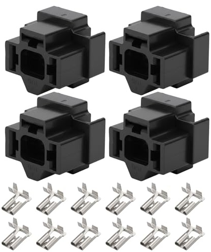 GSGFUIS 4 Stück H4 Stecker 3-Pin Auto Scheinwerfer Connector Ersatzteile Steckverbinder Kfz Zubehör mit Klemmen für H4 Glühbirne Lampenfassung