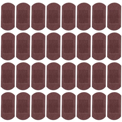 HANABASS 50pcs Finger and Knuckle Bandages, Elastic Breathable Fabric Adhesive Plasters 38x19mm, Sheer Round Small Bandages for Wounds on Hands, Fingers, and Toes, First Aid Wound Care