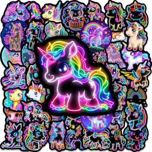 Unicorn Stickers for Girls,50 PCS Cute Stickers for Children Unicorn Gifts for Girls Waterproof Vinyl Stickers for Scrapbook,Journal, Water Bottle, Laptop,Suitcase,Bike