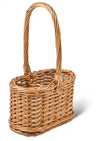 Adam Schmidt Flaschenkorb oval, braun, T 26cm x B 15cm x H 16/39cm