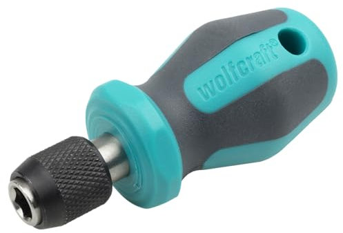 wolfcraft Avvitatore manuale con vano portainserti, corto I 1239000 I Per spazi di lavoro ristretti
