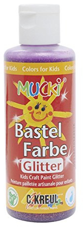 KREUL Mucki Bastelfarbe mit violettem Glitzer, 80 ml.