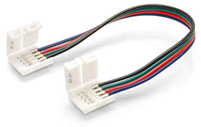 4 pol Verbinder mit Klippbefestigung | Schnellverbinder für RGB LED Streifen Stripes (15cm)