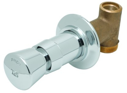 T&S Brass B-1029-1 Concealed Straight Valve, Slow Self Closing, Vandal Resistant, Cold Index