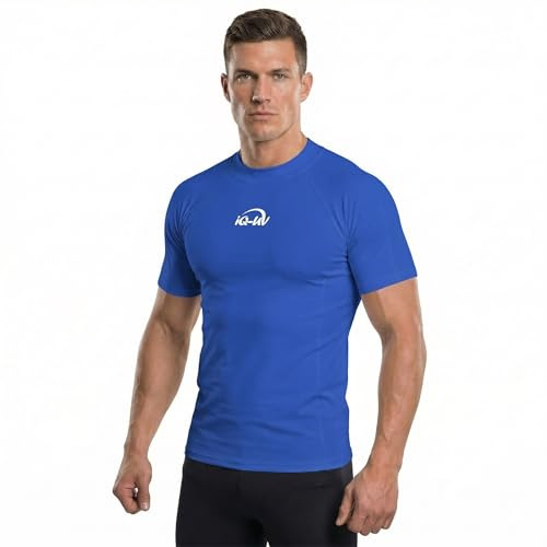 iQ-UV Shirt Herren Slim Fit – UV-Schutz Rashguard für Wassersport – Schwimmshirt für Herren aus recyceltem Material – Bade- und Surf-Shirt – atmungsaktiv und schnelltrocknend