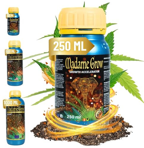 MADAME GROW Fertilizzante Concime Organico NPK per Piante, stimolatore di Radici e Crescita - Super CONCENTRATO - Growth Accelerator 250 ml - Offerta !!