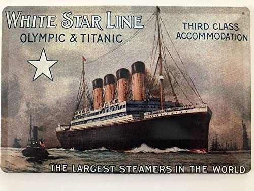 Blechschild 20x30cm gewölbt Titanic Olympic Largest Steamers In The World Deko Geschenk Schild