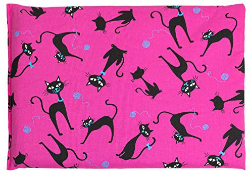 GIRAFFENLAND Rapssamenkissen 30 x 20 cm, Katzen-pink. Als Wärmekissen & Kältekissen. Körnerkissen für Mikrowelle und Backofen - 30x20cm