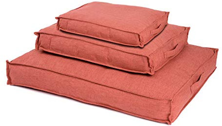JAMAXX Premium Hundekissen Orthopädisch Memory Foam, Leinen Bezug Waschbar, Nässeschutz Wasserabweisend - Kuschelig Weich, Visco Elastische Kissenfüllung, Hundebett PDB1005,65x50 (S) Terracotta
