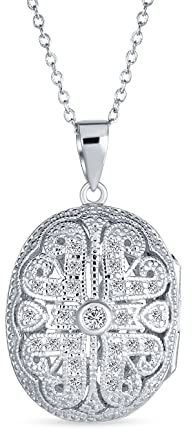 Personalisieren Parfüm Diffusor Nachlass Schmuck Viktorianischen Vintage Stil Filigrane Unendlichkeit Floral Herz Oval Rechteck Medaillon Anhänger Halskette 14K Gelbgold Vergoldet .925 Sterlingsilber