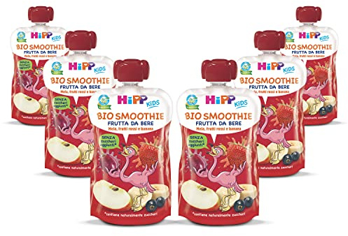 HiPP - Smoothies Bio, Gusto Mela, Banana E Frutti Rossi, 6 Confezioni Da 120 Ml - 720 g