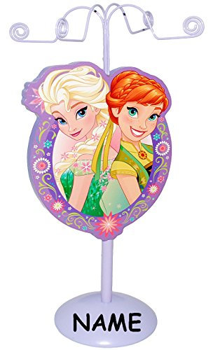 Schmuckbaum aus Holz - für Ketten + Armbänder - die Eiskönigin/Frozen - incl. Name - zum Hinstellen - Tischausteller - Deko für Kinder + Erwachsene - Ki..