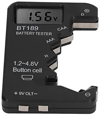 Battery Checker Capacity Tester Meter Digital Display Tool Battery Voltmeter and Charging System Analyzer for AA AAA 6F22 9V 1.5V (Black)