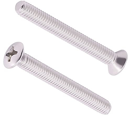 M4-0.7 x 25mm (60 pcs) Oval Head Phillps Drive Machine Screws, Cross Recessed Machine Screws with Slightly Raised Countersunk Head, 304 Stainless Steel 18/8, GB820