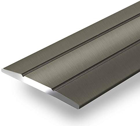 casa pura Perfil de transición autoadhesivo de aluminio para suelo, umbral de puerta, riel de transición, compensación de altura, listón de acabado, barra de puerta, 1 pieza, 134 cm de longitud