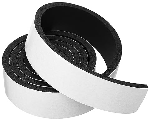 PATIKIL Foam Weather Stripping for Doors, 1 Roll 2 W x 3/8 T Foam Seal Tape Adhesive Insulation Strip for Door Window Air Conditioning, Black(6.56 Ft Length)