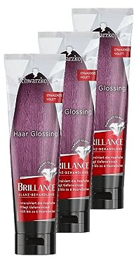 Brillance Glanz-Behandlung, Haar Glossing strahlendes Violett (150 ml), temporäre Haarfarbe, die wie eine Haarmaske angewendet werden kann, hält bis zu 6 Haarwäschen, 3x 150 ml