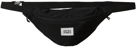 JACK & JONES Herren JACCRIS BUMBAG Bauchtasche 12257305 ,Black/Detail:white ,Tek Beden