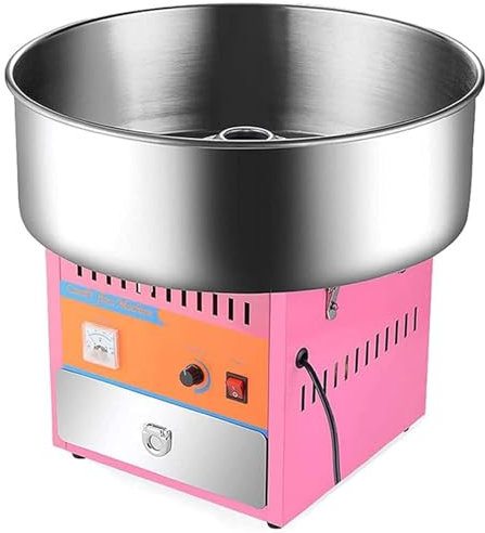 MáQuina Elegante AlgodóN AzúCar, Puesto EléCtrico Acero Inoxidable con MáQuina AlgodóN AzúCar para NiñOs, Mini MáQuina Trefilado(Red)