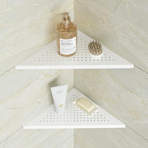 Neodrain Duschablage Eckregal Edelstahl 304 Duschregal Weiße Duschkorb für Badezimmer, Küche, 2 Stück