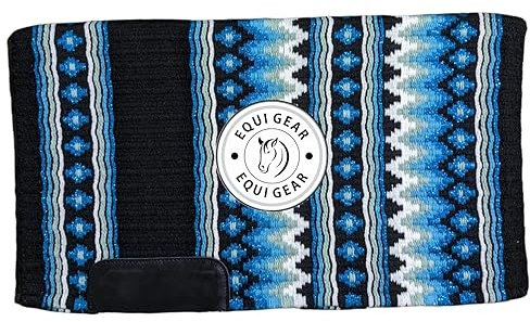 EQUIGEAR Western Show Horse Satteldecke aus neuseeländischer Wolle, Western-Design, handgefertigte Satteldecke, Wollpolster, Sensor Flex (Anpassung möglich), WZ95 (34x33)