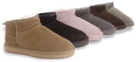 Aus Wooli Australia Sheepskin Classic Ultra Mini Boots Airlie - Beige - UK WOMEN 6/UK MEN 6
