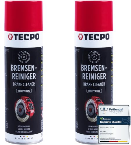 TECPO Bremsenreiniger 2x 500ml Universal Teilereiniger 360° Ventil Power Brake Cleaner Acetonfrei Reiniger Entfetter Korrosionsschutz