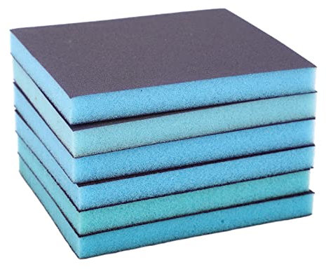 Sandschwamm-Set, 6 Stück, Schleifschwamm, 60, 80, 100, 180, 240, 320, Grobe Mittelfeine Körnung, Schleifblock Zum Polieren von Möbeln, Allzweckschwamm