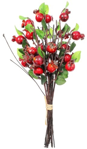 OUNONA Künstlicher Granatapfel Deko 3 Zoll Rote Beeren Für Blumenarrangements Und Wohnaccessoires Im Europäischen Stil