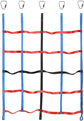 ALANIZ Kletternetz, Kletternetz, Kletternetz, Seilleiter mit 5 Dreiecksringen, Outdoor-Frachtnetz-Dekoration