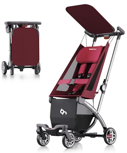 Beberoad R1 Auto-Fold Reise-Kinderwagen für Flugzeug, ultrakompakter Kinderwagen, Buggy für Babys, Kinder, Kleinkinder ab 6 Monaten, leichter Baby-Kinderwagen, Trolley-Kabine, zugelassen, nur 5,2 kg,