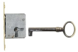 Holzando Möbelschloss Einsteckschloss mit Schlüssel 0012Q-3013.03 Rechts - Dornmaß 15mm- Halmlänge 42mm