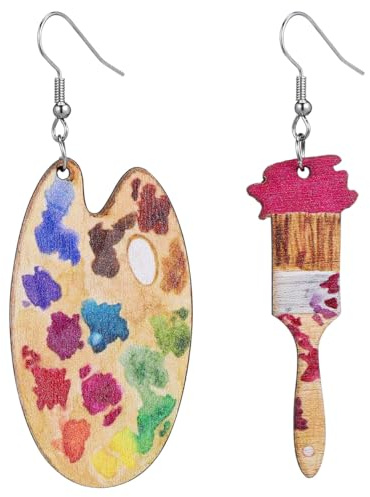 COLLBATH Colorful Pigment Earrings 1 Pair Artistic Dangle Earrings Lightweight Skin-Friendly Ear Jewelry for Parties Daily Wear