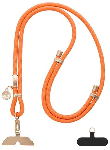 GOODAYY Phone Lanyard Crossbody, Adjustable Mobile Phone Strap Crossbody with 1 Metal and 1 Nylon Durable Patch, Universal Phone Lanyard for Neck Wrist Outdoor Phone Accessories(Diameter 9mm)