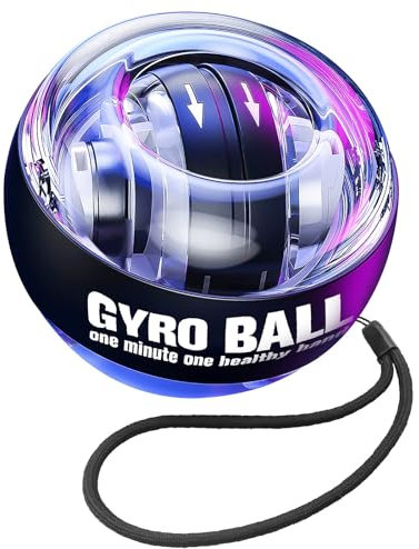 Cretee Handgelenktrainer-Ball, Auto-Start, Handgelenkstärker, Gyroskopischer Unterarm-Trainer, Gyro-Ball zur Stärkung von Armen, Fingern, Handgelenkknochen und Muskeln (blau)