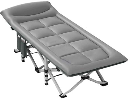 WxuuLTGJR Klappbares Campingbett, extra breites Feldbett für Camping mit Matratze, klappbares Bett, Tragkraft: 617 lbs, Liegestuhl, tragbarer Liegestuhl