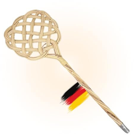 Vindal Teppichklopfer - langlebig, handgefertigt - Ausklopfer, Polsterklopfer - aus 3-fädigem Natur-Rattan - ideal für Teppiche, Fußmatten, Sitzbezüge