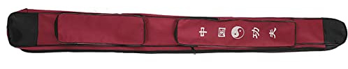 Bolsa de Transporte para Espada de Taichi, Lona Gruesa, Bolsa para Espada de una Sola Capa, de Hombro Multifuncin para Artes Marciales Chinas, Correa Ajustable (rojo oscuro