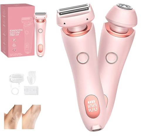 Rasierer Damen Elektrisch, Intimrasierer für Frauen,Smooth Skin,Elektrische Trimmer Rasierer mit LED-Anzeige für Damen (1 Stück)