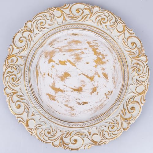 Villa d'Este Home Tivoli Juego de 6 bajoplatos Ø 33 cm, decoración barroca, duquesa