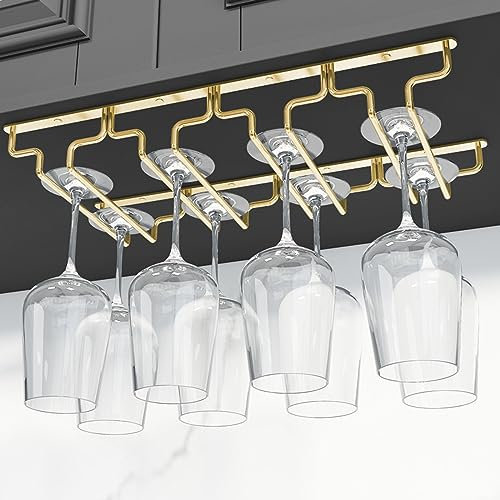 AEGCAOJH Weinglasregal für die Küchenbar, hängendes Weinglasregal aus Metall, platzsparend, 34,5 cm – 91 cm, Stielglasregal aus Edelstahl, hohe Tragfähigkeit