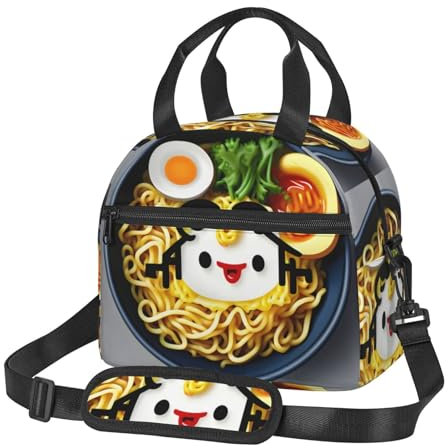 WYCZHY Bolsa de almuerzo con forma de huevera, fideos, ramen, reutilizable, aislada, para adultos, para el trabajo, viajes, mujeres y hombres