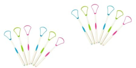 TOVINANNA 2 Set Pulitore Per Lingua Raschietto Ergonomico Per Orale Adulti Rimuove Tossine E Colori Misti Per Alitosi E Del 6 Pezzi*2